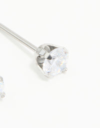 Surgical Stainless Steel 4MM Cubic Zirconia Piercing Stud - link has visual effect only