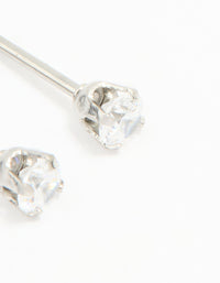 Surgical Stainless Steel 3MM Cubic Zirconia Piercing Stud - link has visual effect only