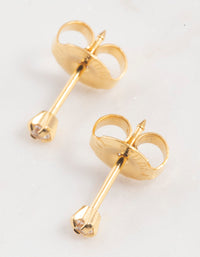 Gold 24K Cubic Zirconia Piercing Stud 2mm - link has visual effect only