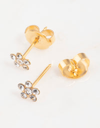 Gold 24K Daisy Crystal Percing Stud - link has visual effect only