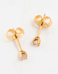 Gold 24K Cubic Zirconia Percing Stud 4mm - link has visual effect only