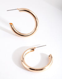Gold Medium Smooth Hoop Earrings - link has visual effect only