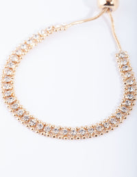 Gold Diamante Toggle Tennis Bracelet - link has visual effect only