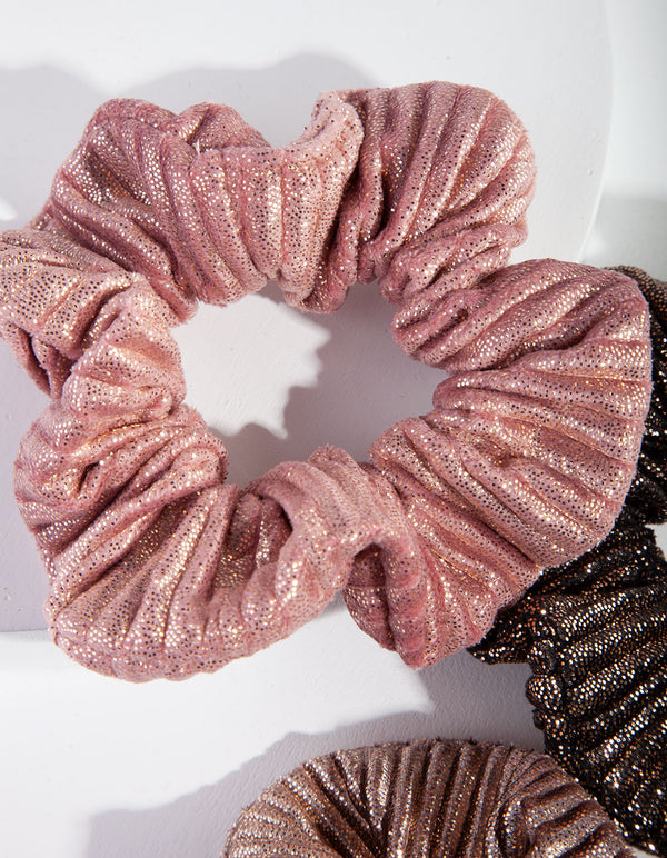 Pink Metallic Scrunchie Pack