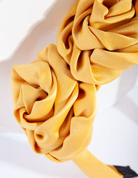 Yellow Satin Triple Flower Headband - link has visual effect only