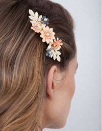 Enamel Floral Barrette Clip - link has visual effect only