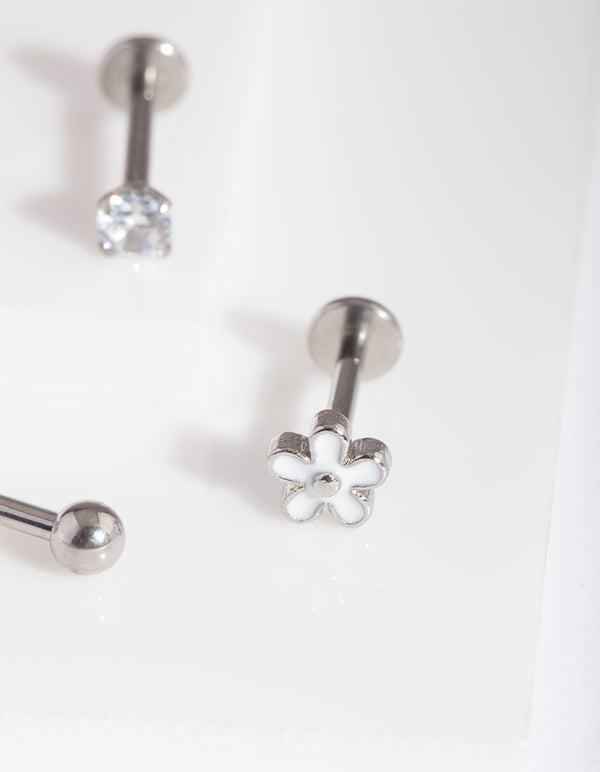 Surgical Steel Daisy Flat Back Pack