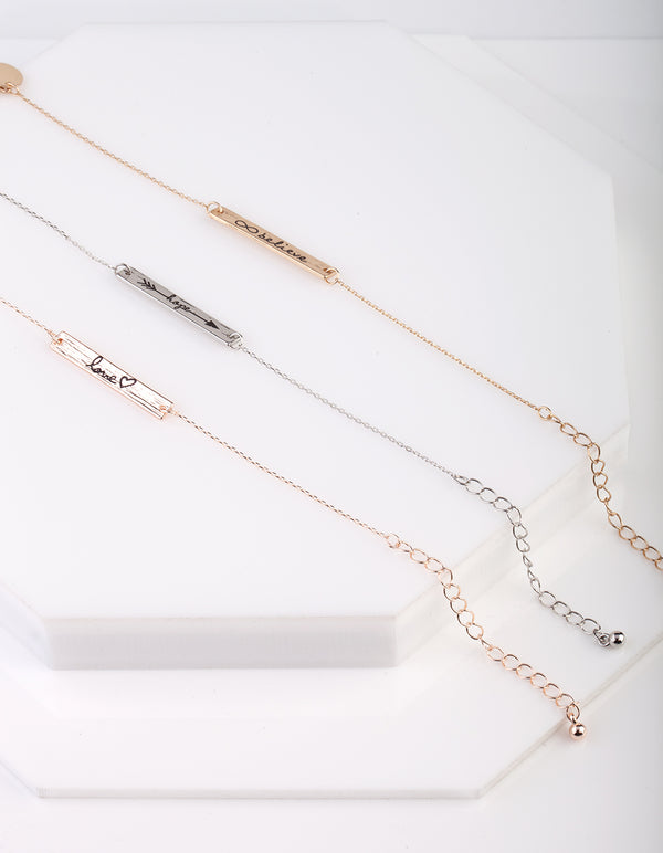 Love, Hope & Believe Message Bracelet Pack