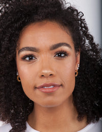 Gold Plated Sterling Silver Sunburst Hoop Earrings - link has visual effect only