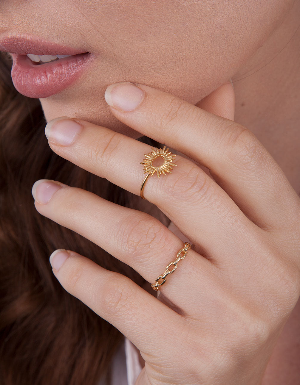 Gold Plated Sterling Silver Sun Burst Ring