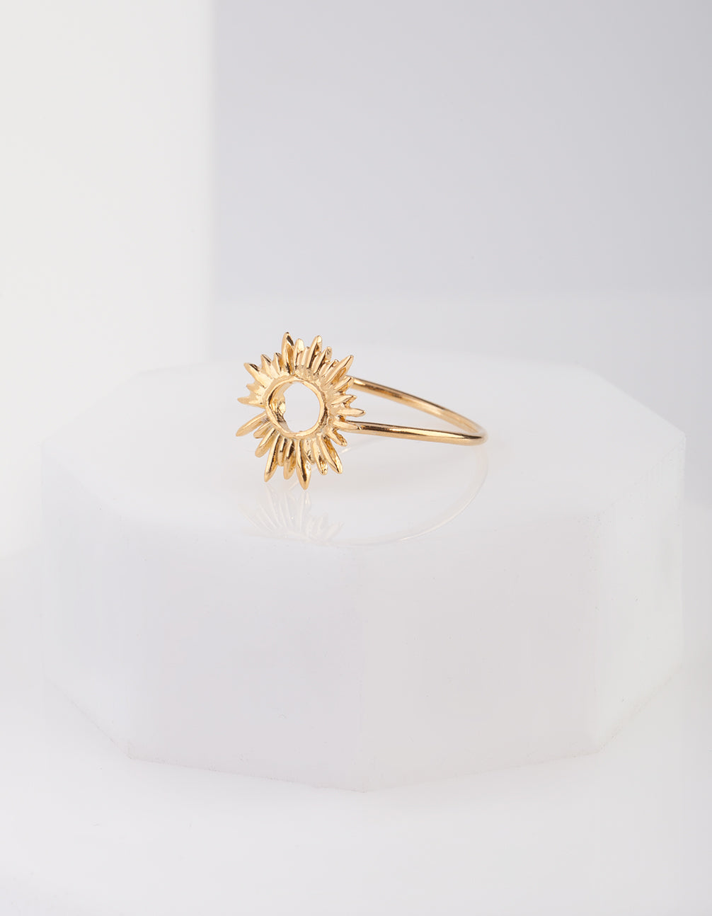 Gold Plated Sterling Silver Sun Burst Ring