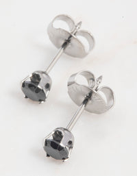 Surgical Steel Black Cubic Zirconia Piercing Stud 3mm - link has visual effect only