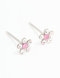 Surgical Stainless Steel Pink Cubic Zirconia Daisy Piercing Stud - link has visual effect only