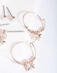 Rose Gold Sun Star Earring 5-Pack - link has visual effect only