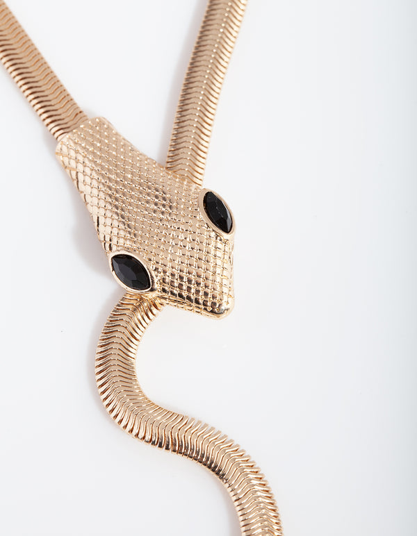 Gold Snake Wrap Necklace