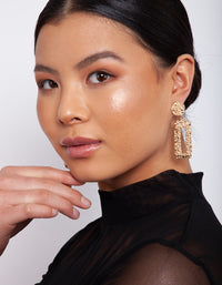 Textured Small Rectangular Earrings - link has visual effect only