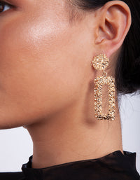 Textured Small Rectangular Earrings - link has visual effect only