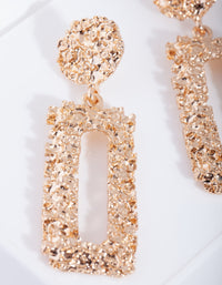 Textured Small Rectangular Earrings - link has visual effect only