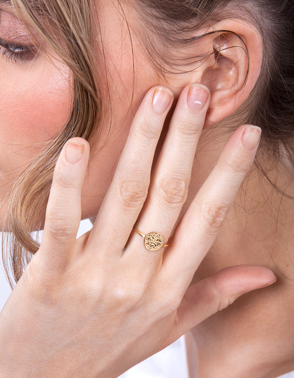 Gold Plated Sterling Silver Coin Ring