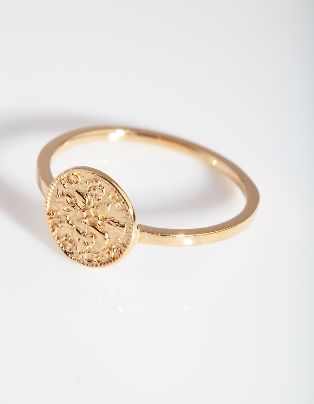 Gold Plated Sterling Silver Coin Ring