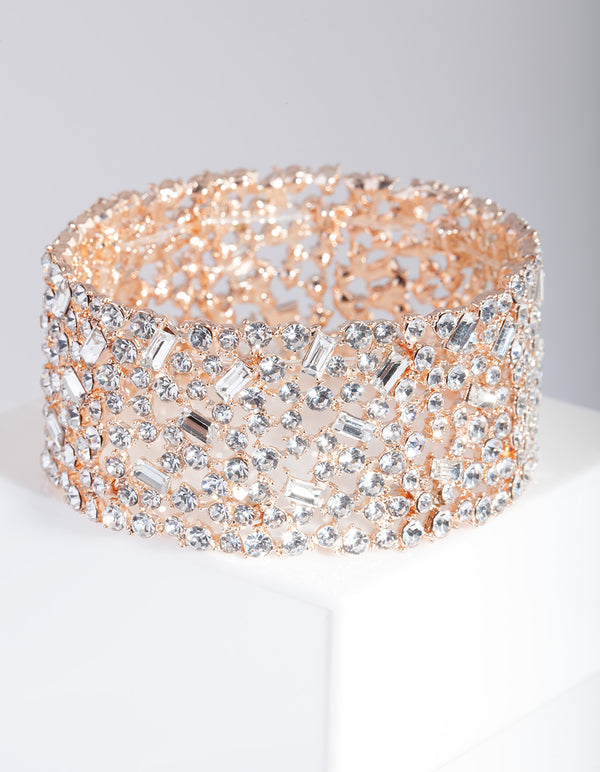 Rose Gold Gem Diamante Bracelet