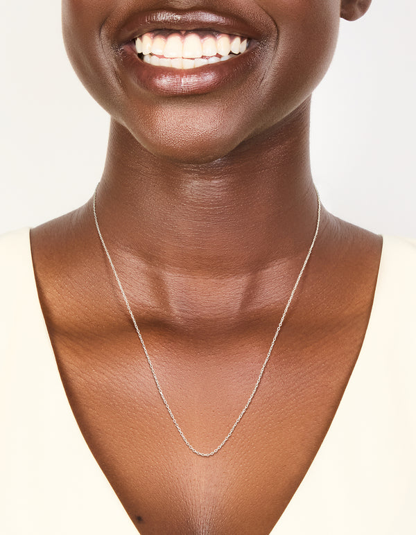 Sterling Silver 45cm Plain Chain Necklace