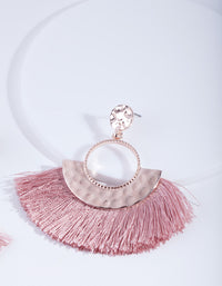 Rose Gold Circle Fringe Earrings - link has visual effect only