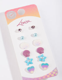 Kids Mermaid Stud Earring 6-Pack - link has visual effect only