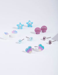 Kids Mermaid Stud Earring 6-Pack - link has visual effect only