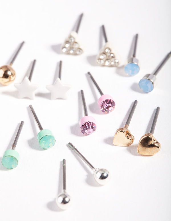 Gold Fun Cute Earring 8-Pack