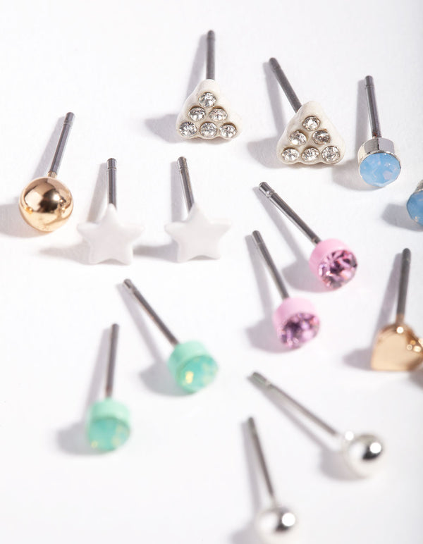 Gold Fun Cute Earring 8-Pack