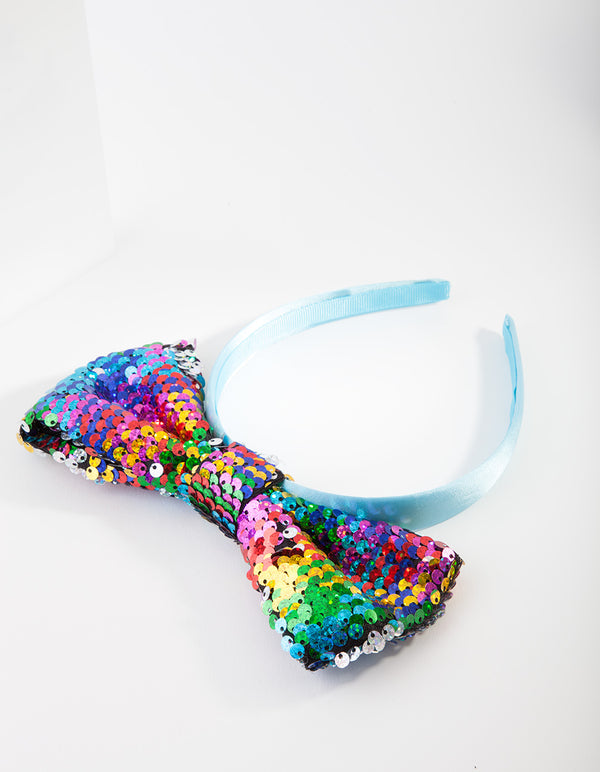 Kids Fabric Sequin Bow Headband