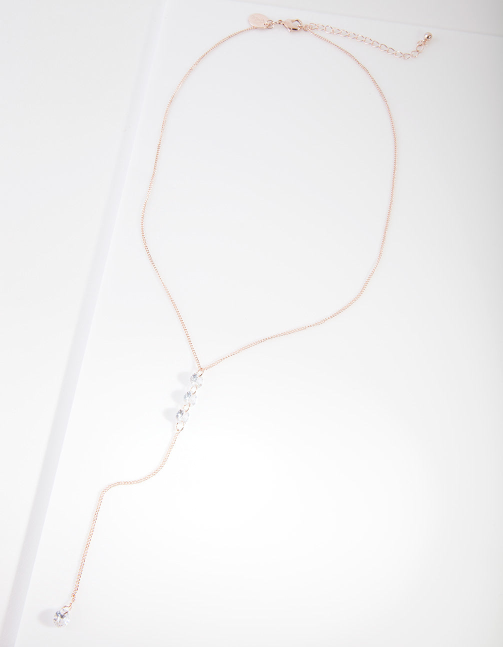 Rose Gold Cubic Zirconia Drop Necklace
