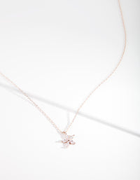 Rose Gold Cubic Zirconia Flower Necklace - link has visual effect only