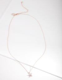 Rose Gold Cubic Zirconia Flower Necklace - link has visual effect only