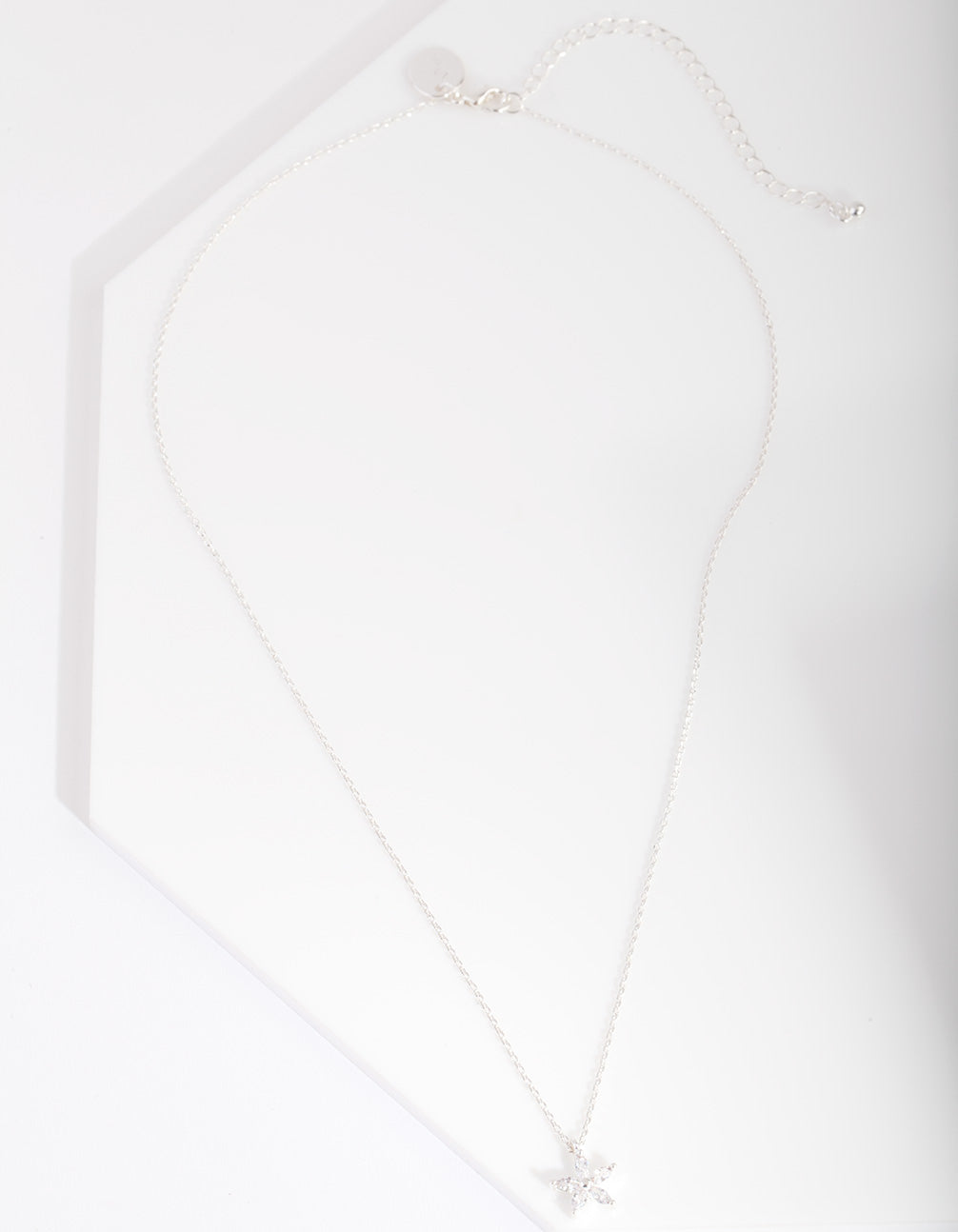 Silver Cubic Zirconia Flower Necklace