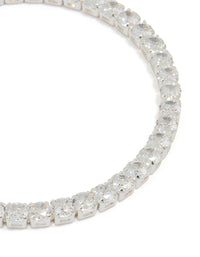 Silver Cubic Zirconia Baguette Tennis Bracelet - link has visual effect only