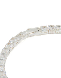 Silver Cubic Zirconia Baguette Tennis Bracelet - link has visual effect only