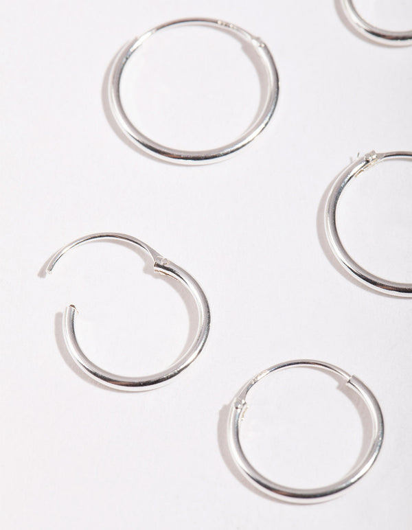 Sterling Silver Classic Hoop Pack