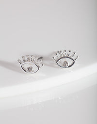 Silver Eye Stud Earrings - link has visual effect only