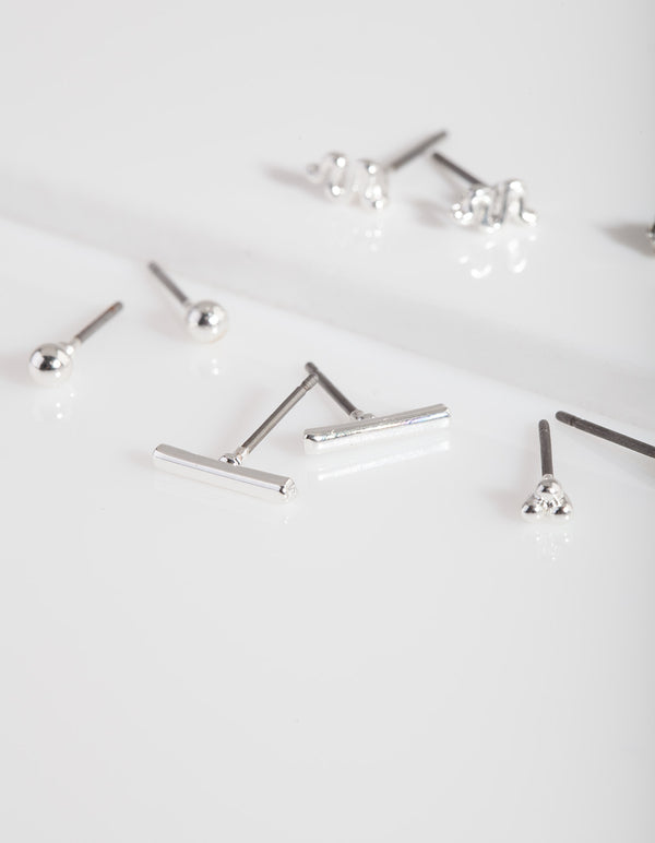 Silver Micro Snake Earring 5-Pack