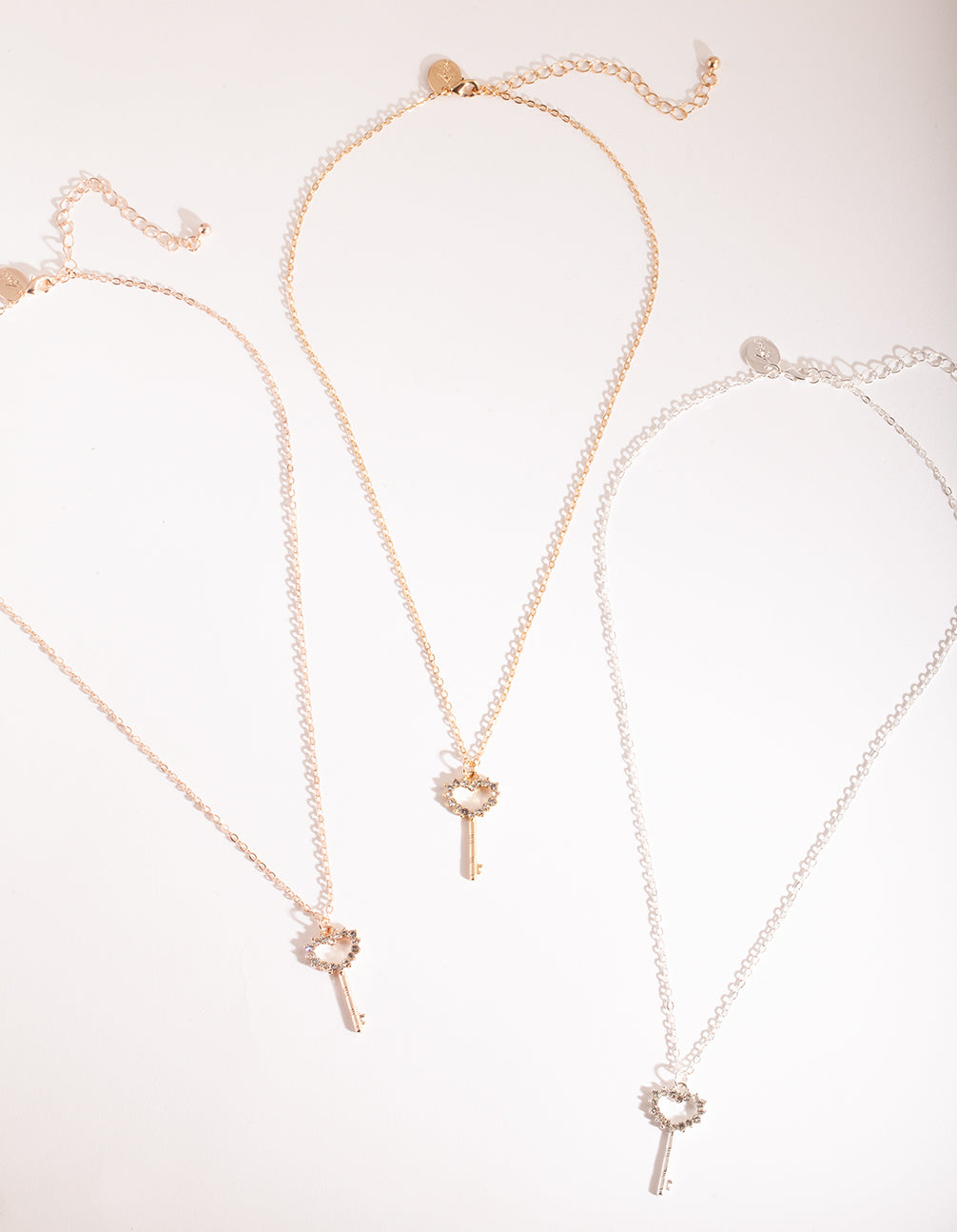 Mixed Metal Key Necklace Pack
