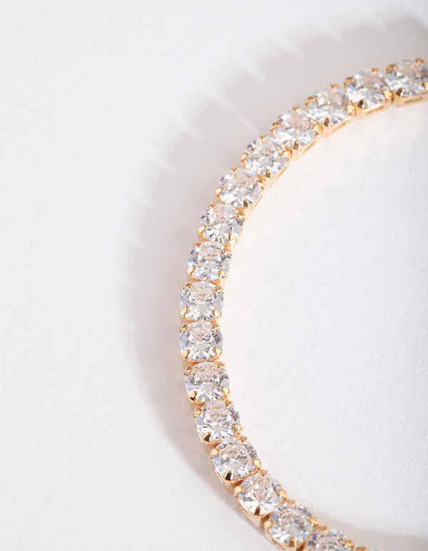 Gold Cubic Zirconia Tennis Bracelet