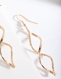 Gold Textured Twist Earrings - link has visual effect only