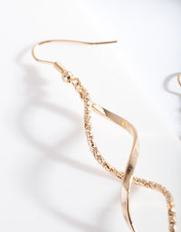 Gold Textured Twist Earrings - link has visual effect only