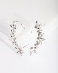 Silver Diamante Leaf Ear Cuff - link has visual effect only