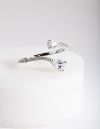 Silver Cubic Zirconia Open Ring - link has visual effect only