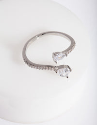 Silver Cubic Zirconia Open Ring - link has visual effect only