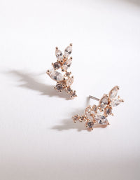 Rose Gold Flower Navette Crystal Stud - link has visual effect only