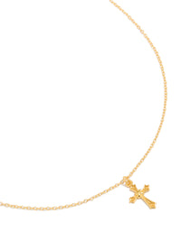 Gold Plated Sterling Silver Cross Necklace - link has visual effect only